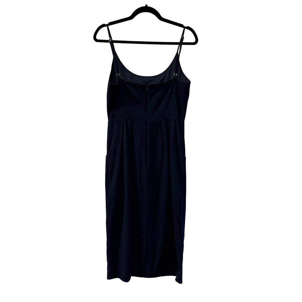 Jenni Kayne S Rove Dress $495 Raw Silk Midi Fitted Bodice Pencil Skirt Navy Blue - Picture 7 of 12